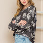 Tiger Print Casual Crewneck Sweatshirt