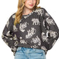 Tiger Print Casual Crewneck Sweatshirt