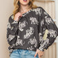 Tiger Print Casual Crewneck Sweatshirt