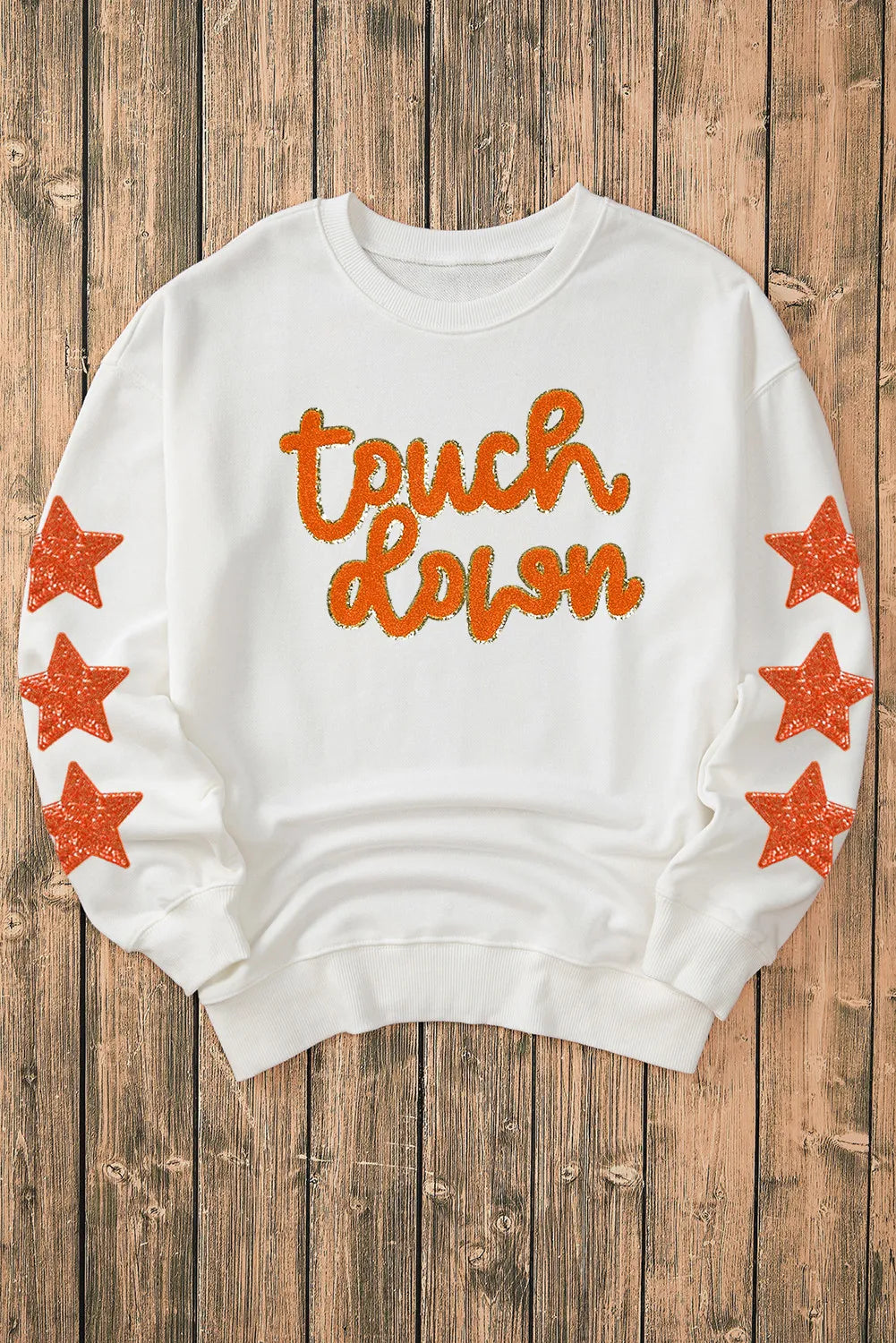 Touchdown Football Sweatshirt with Glitter Stars