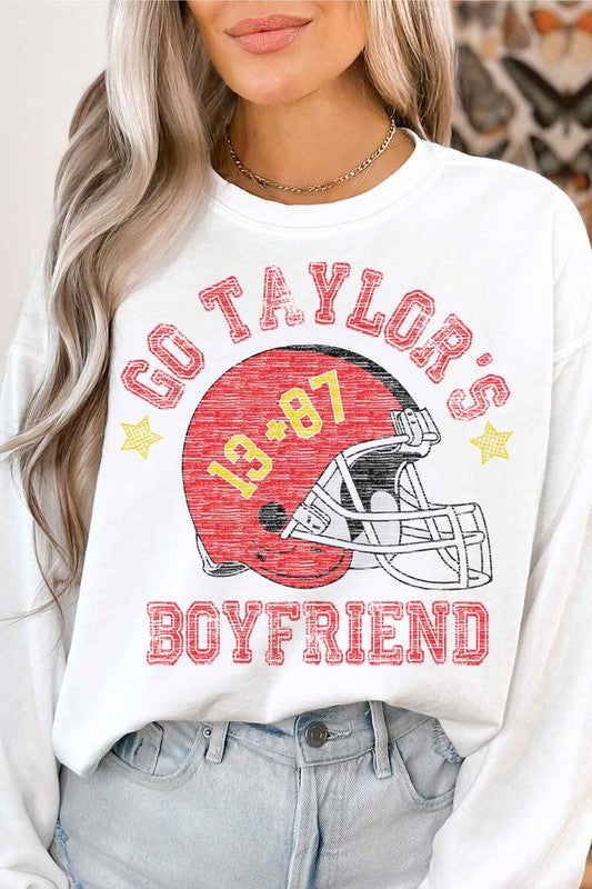 Go Taylor's Boyfriend Football Graphic Sweatshirt - Whimsical Appalachian Boutique