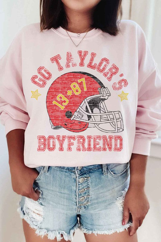 Go Taylor's Boyfriend Football Graphic Sweatshirt - Whimsical Appalachian Boutique