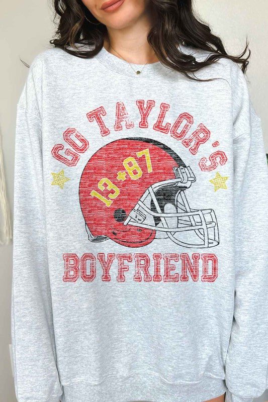 Go Taylor's Boyfriend Football Graphic Sweatshirt - Whimsical Appalachian Boutique