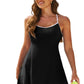 Contrast Trim Scoop Neck Black One Piece Swimsuit