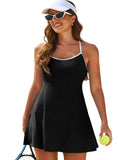 Contrast Trim Scoop Neck Black One Piece Swimsuit