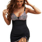 Printed Drawstring Detail Swim Dress Set - Whimsical Appalachian Boutique