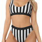 Striped Tank High Waist Bikini - Whimsical Appalachian Boutique