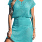 Openwork V-Neck Short Sleeve Swimsuit Cover Up - Whimsical Appalachian Boutique
