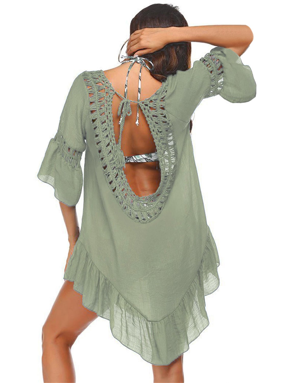 Backless Cutout Beach Ladies Dress