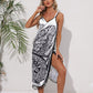 Butterfly Print Strappy Beach Skirt - Cover Up