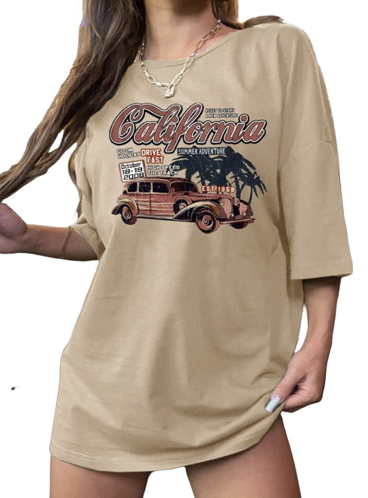 Vintage California Car Graphic T-Shirt - Whimsical Appalachian Boutique