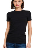 Black Short Sleeve Crew Neck Tee