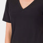 Black V-Neck Short Sleeve T-Shirt