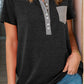 Half Button Henley Pocket T-Shirt - Whimsical Appalachian Boutique