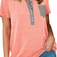 Half Button Henley Pocket T-Shirt - Whimsical Appalachian Boutique