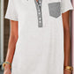 Half Button Henley Pocket T-Shirt - Whimsical Appalachian Boutique