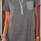 Half Button Henley Pocket T-Shirt - Whimsical Appalachian Boutique