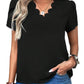 Scalloped Trim V-Neck T-Shirt - Whimsical Appalachian Boutique