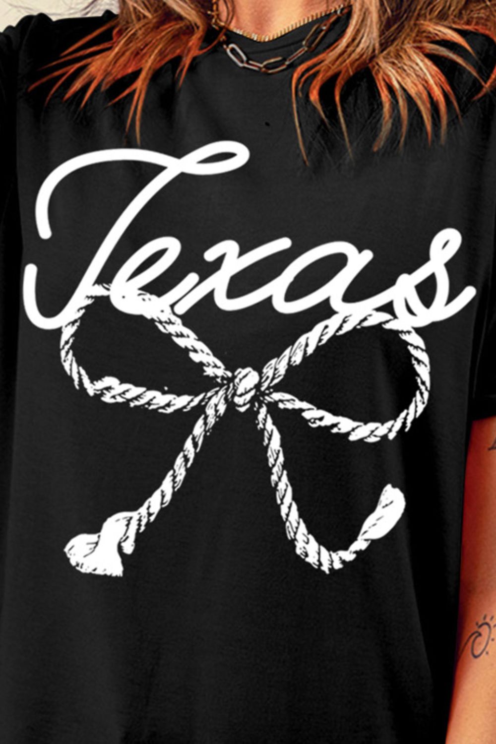 Texas Rope Bowknot Graphic Tee - Whimsical Appalachian Boutique