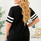 Plus Size Striped V-Neck Tee Shirt - Whimsical Appalachian Boutique