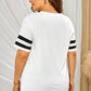 Plus Size Striped V-Neck Tee Shirt - Whimsical Appalachian Boutique