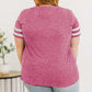 Plus Size Striped V-Neck Tee Shirt - Whimsical Appalachian Boutique