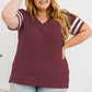 Plus Size Striped V-Neck Tee Shirt - Whimsical Appalachian Boutique