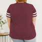 Plus Size Striped V-Neck Tee Shirt - Whimsical Appalachian Boutique