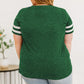 Plus Size Striped V-Neck Tee Shirt - Whimsical Appalachian Boutique