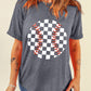 Checkered Graphic Baseball T-Shirt