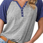 Raglan Sleeve Contrast Trim T-Shirt - Whimsical Appalachian Boutique