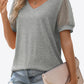 Swiss Dot Puff Sleeve V-Neck Tee - Whimsical Appalachian Boutique