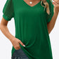 Swiss Dot Puff Sleeve V-Neck Tee - Whimsical Appalachian Boutique