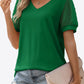 Swiss Dot Puff Sleeve V-Neck Tee - Whimsical Appalachian Boutique