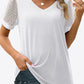 Swiss Dot Puff Sleeve V-Neck Tee - Whimsical Appalachian Boutique