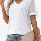 Swiss Dot Puff Sleeve V-Neck Tee - Whimsical Appalachian Boutique