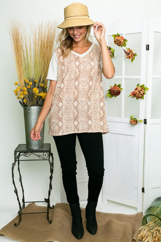 Plus Size Snakeskin Print Tee - Whimsical Appalachian Boutique