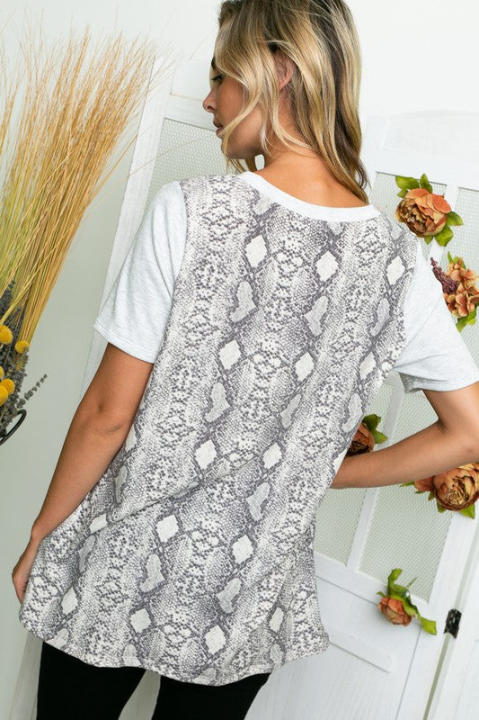 Plus Size Snakeskin Print Tee - Whimsical Appalachian Boutique