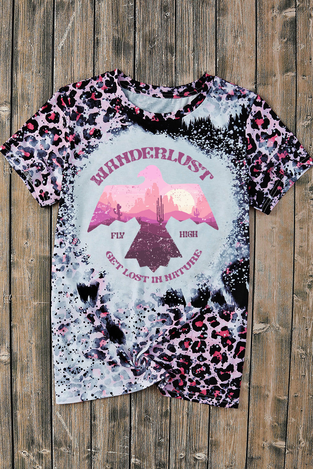 Leopard Print Wanderlust Graphic Tee - Whimsical Appalachian Boutique