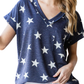 Heimish Star Print V-Neck Short Sleeve T-Shirt - Whimsical Appalachian Boutique