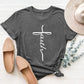 Faith In A Cross Graphic Round Neck T-Shirt - Whimsical Appalachian Boutique