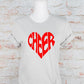 Cheer Heart Graphic T-Shirt For Cheerleaders