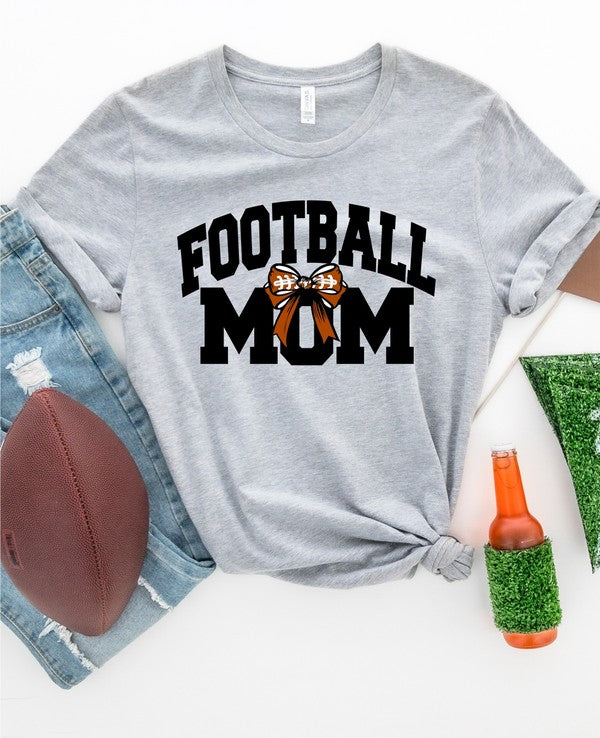 Football Mom Bow Graphic Boutique Tee - Whimsical Appalachian Boutique