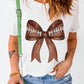 Football Game Day Bowknot Graphic T-Shirt - Whimsical Appalachian Boutique