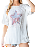 Heimish Star Patch America Graphic Tee - Whimsical Appalachian Boutique