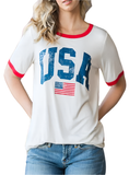 Heimish USA Contrast Trim Short Sleeve T-Shirt - Whimsical Appalachian Boutique