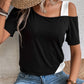 Trendy Asymmetrical Neck Short Sleeve T-Shirt - Whimsical Appalachian Boutique