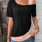 Trendy Asymmetrical Neck Short Sleeve T-Shirt - Whimsical Appalachian Boutique