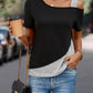 Trendy Asymmetrical Neck Short Sleeve T-Shirt - Whimsical Appalachian Boutique