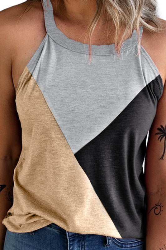 Color Block Grecian Neck Tank Top - Whimsical Appalachian Boutique